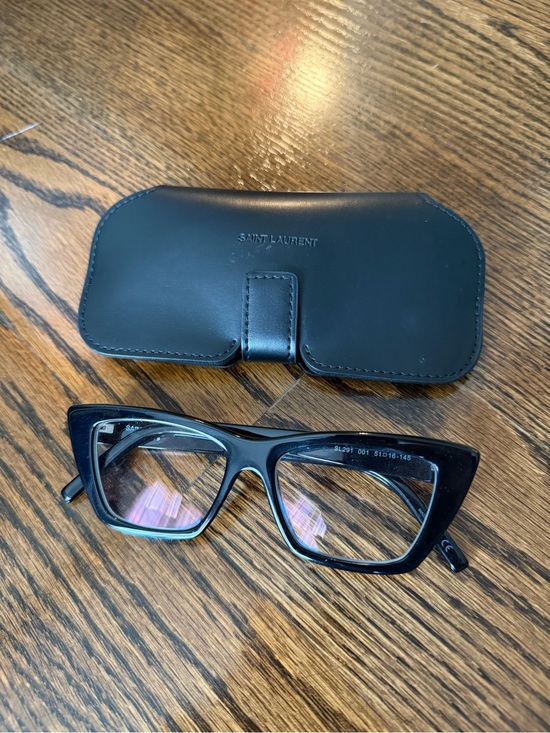 Saint Laurent Black Cat-Eye Optical Glasses with Case main image 5